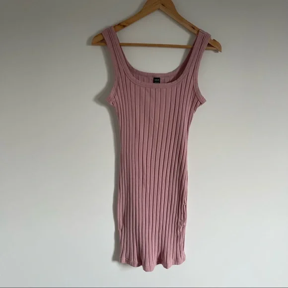 Pink Bodycon Ribbed Dress - Picture 1 of 3